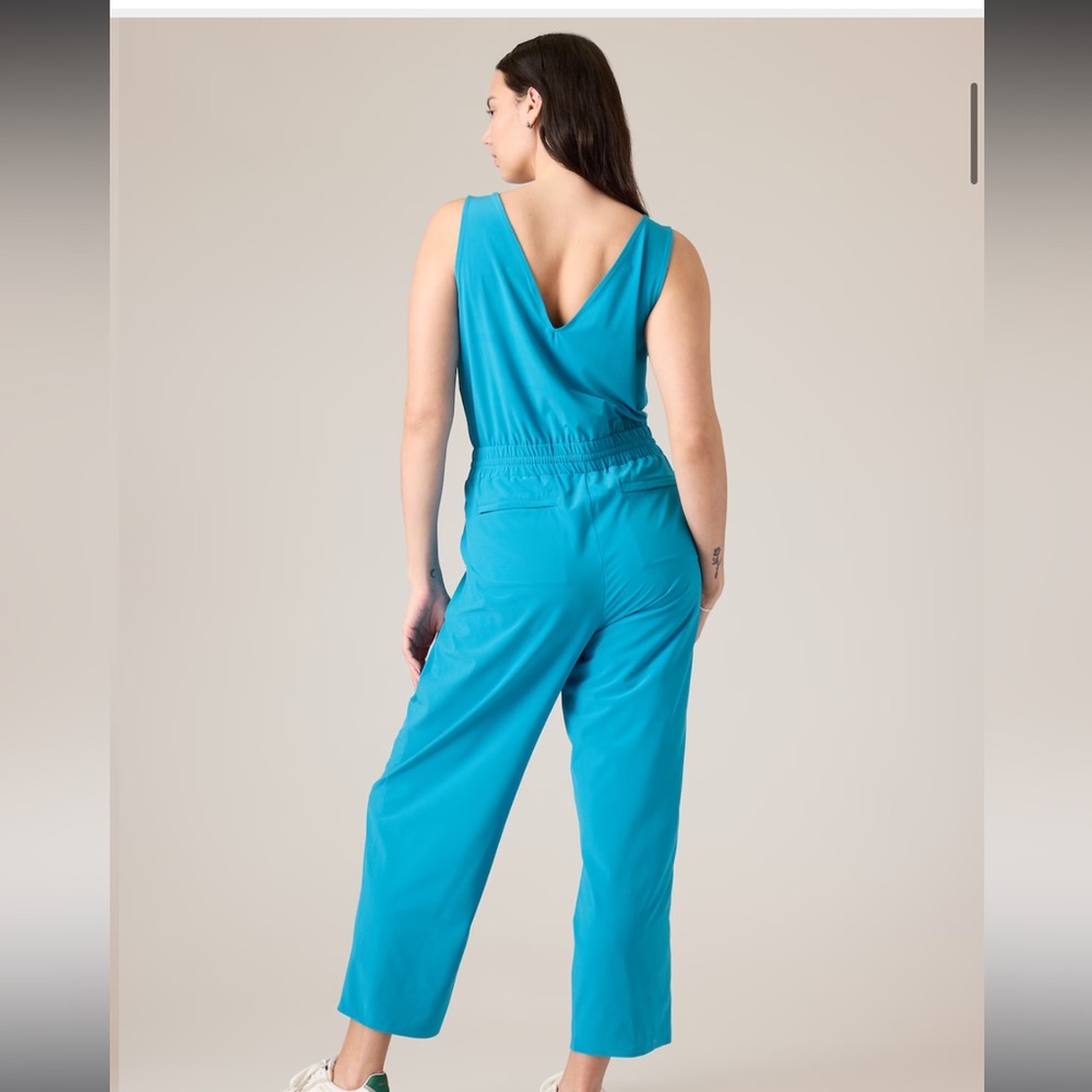 Athleta Avenue Jumpsuit Pacific blue Size 1X New w/ tags lightweight sleeveless - Picture 6 of 12